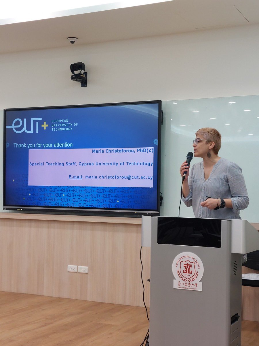mariachristofo's tweet photo. Today I celebrate the success of an #Erasmus+InternationalMobility grant I was given for a proposal I wrote which involves pedagogical ways of using #technology, more specifically, #VR, in language courses, between the @CyUniTech and the @TaipeiMedicalU #LanguageCentres. https://t.co/WMp4RZz0F3
