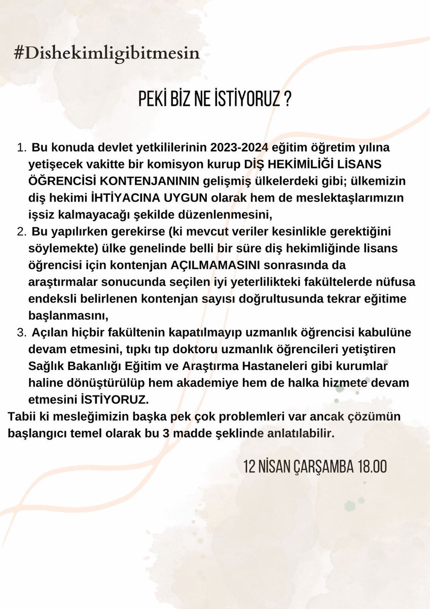 esracosskunnn's tweet photo. #dishekimligibitmesin Biz ne istiyoruz çok net, daha fazla önüne geçilmeyecek sonuçlar doğmadan tedbir alınmalı
#dishekimligibitmesin https://t.co/lXwQntEjb6