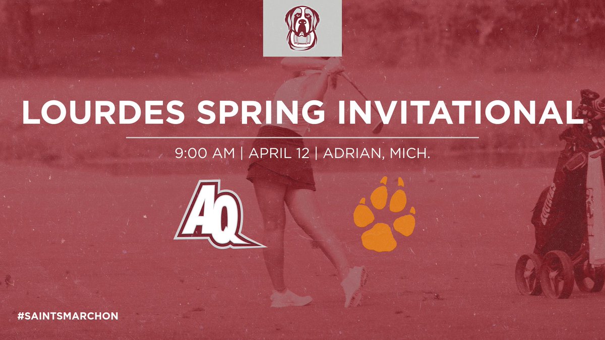 TOURNAMENT DAY!! After a bit of a break, the AQ women are back in action today to compete in the Lourdes Spring Invite!

🆚 Lourdes Spring Invitational
📍 Adrian, Mich.
⌚️ 9:00 AM
🏟️ Legacy Golf Club
📊 golfstat.com/index.cfm?even…
