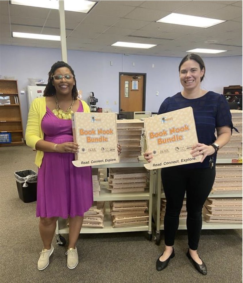 TheFCRR's tweet photo. The first set of Book Nook Bundles, 70 boxes, were recently delivered to the LeRoy Collins @LeonCounty Public Library System! Each Book Nook Bundle contains a story book, a story book guide and an activity that supports early reading. https://t.co/PjPajktmvX https://t.co/59SkTt95UY