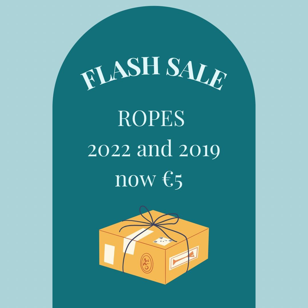 ropeslitjournal's tweet photo. In preparation for the launch of Issue 31, help us clear out some of our old stock! ROPES 2022 and 2019 are now just €5 on our website (plus shipping). Order your copy using the link in our bio! https://t.co/Q0fS1bZz2b
