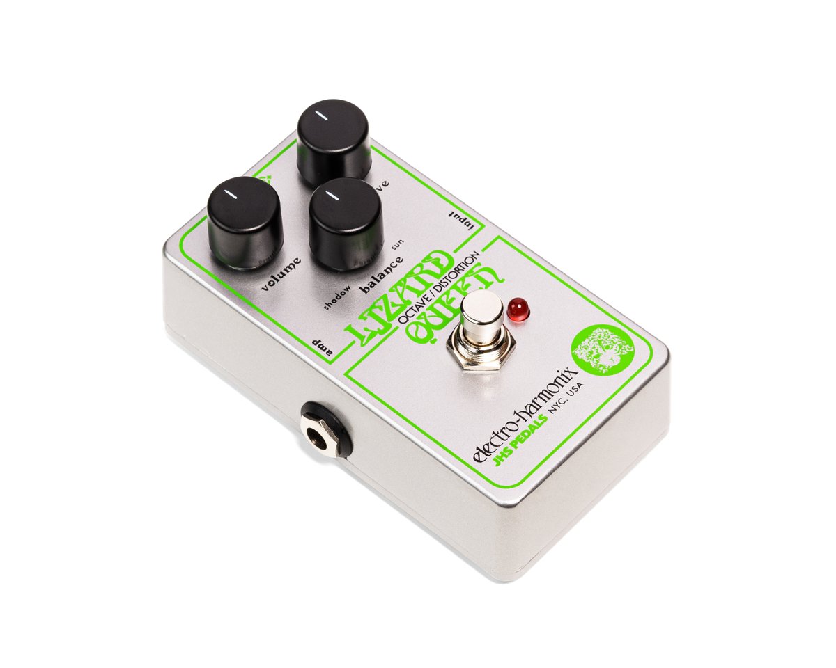 EHX's tweet photo. The new #EHX Lizard Queen is an octave fuzz that has all of the vibes of the original Josh Scott design. The Lizard Queen's fixed gain fuzz is perfect for dialing in crushing rhythm sounds and clanging lead tones https://t.co/aZUWTm0nd6
#guitarpedals #electroharmonix #newpedalday https://t.co/y4mNDxBwVY