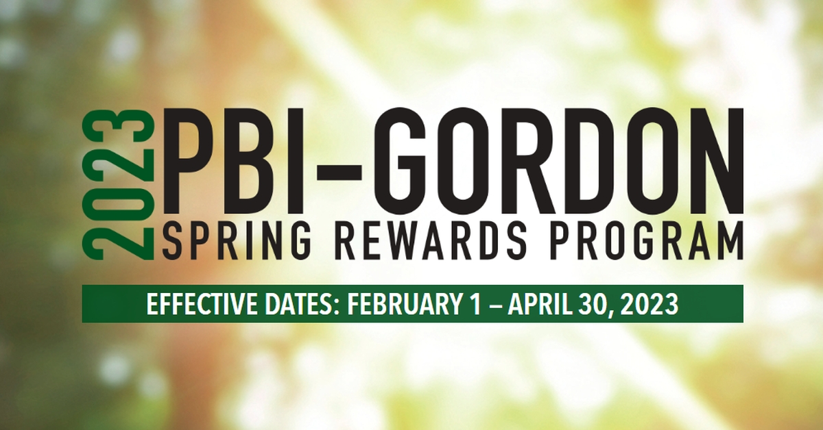 PBI-Gordon Turf (@pbigordonturf) on Twitter photo Don't miss out on the #PBIGordonTurf Spring Rewards Program! Order now to finish strong in 2023 when you purchase product by April 30th. pbigordonturf.com/srp/ Don't miss out on the #PBIGordonTurf Spring Rewards Program! Order now to finish strong in 2023 when you purchase product by April 30th. pbigordonturf.com/srp/