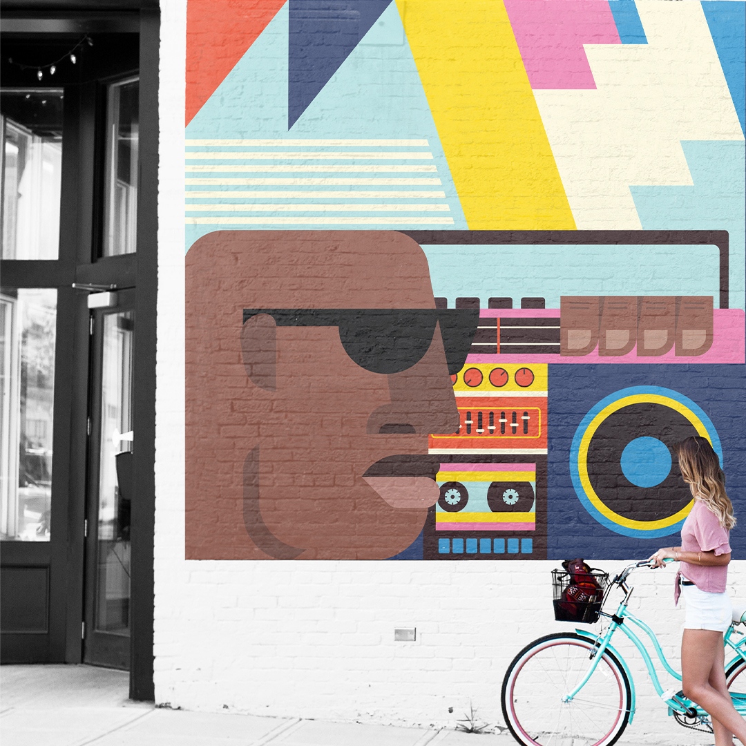 TunaCanCreative's tweet photo. 90s kids will appreciate this ... #illustration #90s #nineties #boombox #streetart #wallmural #mural #music #art https://t.co/YVu8zKOEGv