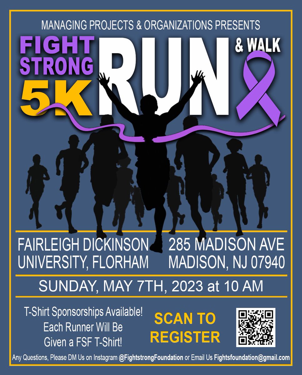 Come out and support the foundation started by one of <a href="/FDUSilberman/">FDU Silberman</a>'s very own senior business students! Joseph Nigro was diagnosed with Hodgkin’s Lymphoma in May 2021. Now cancer free, Joseph started the Fightstrong foundation. Register or donate here: raceforum.com/fightstrong