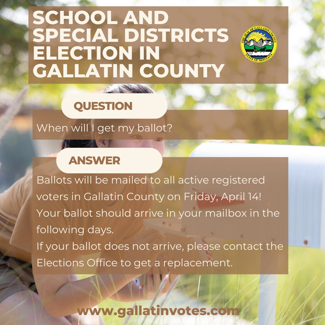 Ballots for the May 2 school and special districts election are getting mailed THIS WEEK on Friday, April 14! 🥳