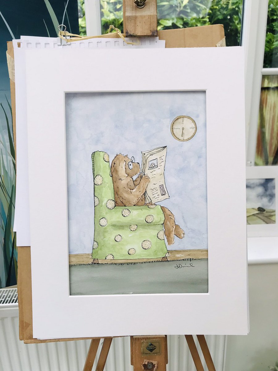 danieljac175's tweet photo. 9 o'clock is cheese tax time! Ted's favourite time of the day 🧀♥️ 

A4 Original watercolour illustration £38 plus p&amp;p. #dog #cockapoo #ginger #fathersdaygifts #cockapoolove #illustrator #watercolourart #watercolour #derbyshireart https://t.co/0BcrhY9Iac