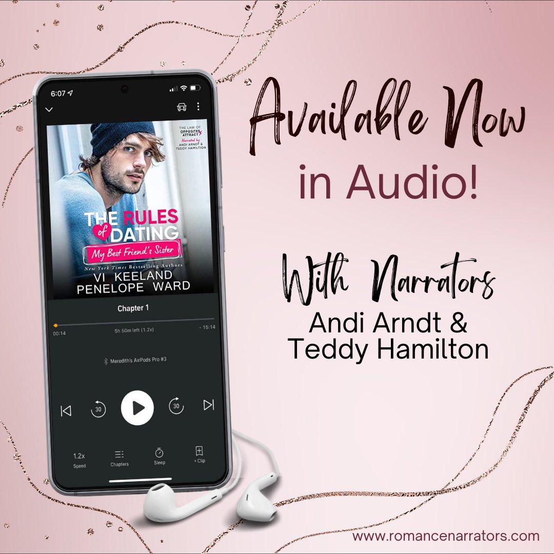 RomanceNarrator's tweet photo. Listen to The Rules of Dating My Best Friend's Sister by bestselling authors @ViKeeland and @PenelopeAuthor today! Fall in love while our member @andi_arndt and @TEDDYHAMILTON14 bring this story to your headphones. Available Now! https://t.co/Ehpke92oDY