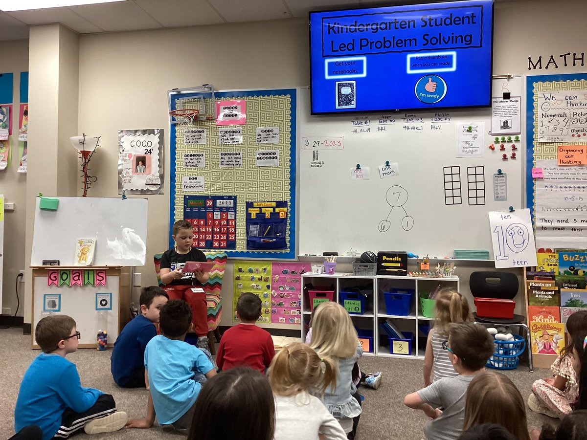 MrsZeigler's tweet image. Student-led problem solving in Kindergarten??? No, way…YES, WAY!! 😜👍 It’s happening @schluterelem and it is amazing! Let me know if you want to know more about this excellent teaching strategy that encourages the students to take ownership of their learning! @NorthwestMATH