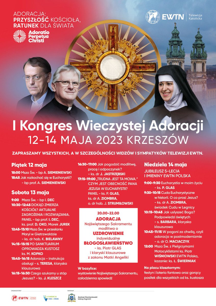 Drodzy Przyjaciele i sympatycy EWTN Polska...
SERDECZNIE ZAPRASZAMY!
Już za miesiąc widzimy się w Krzeszowie ❤️🕊️🙏🏻