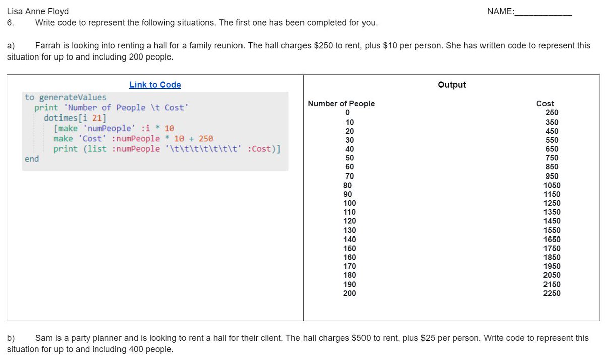 lisaannefloyd's tweet image. Working with educators in @RCDSB to consider how #coding can be used in the new #OntEd grade 9 mathematics course. @coding_lynx algebraic-expressions.lynxcoding.club/Projects/Edit/… @CanCodeToLearn #cancode