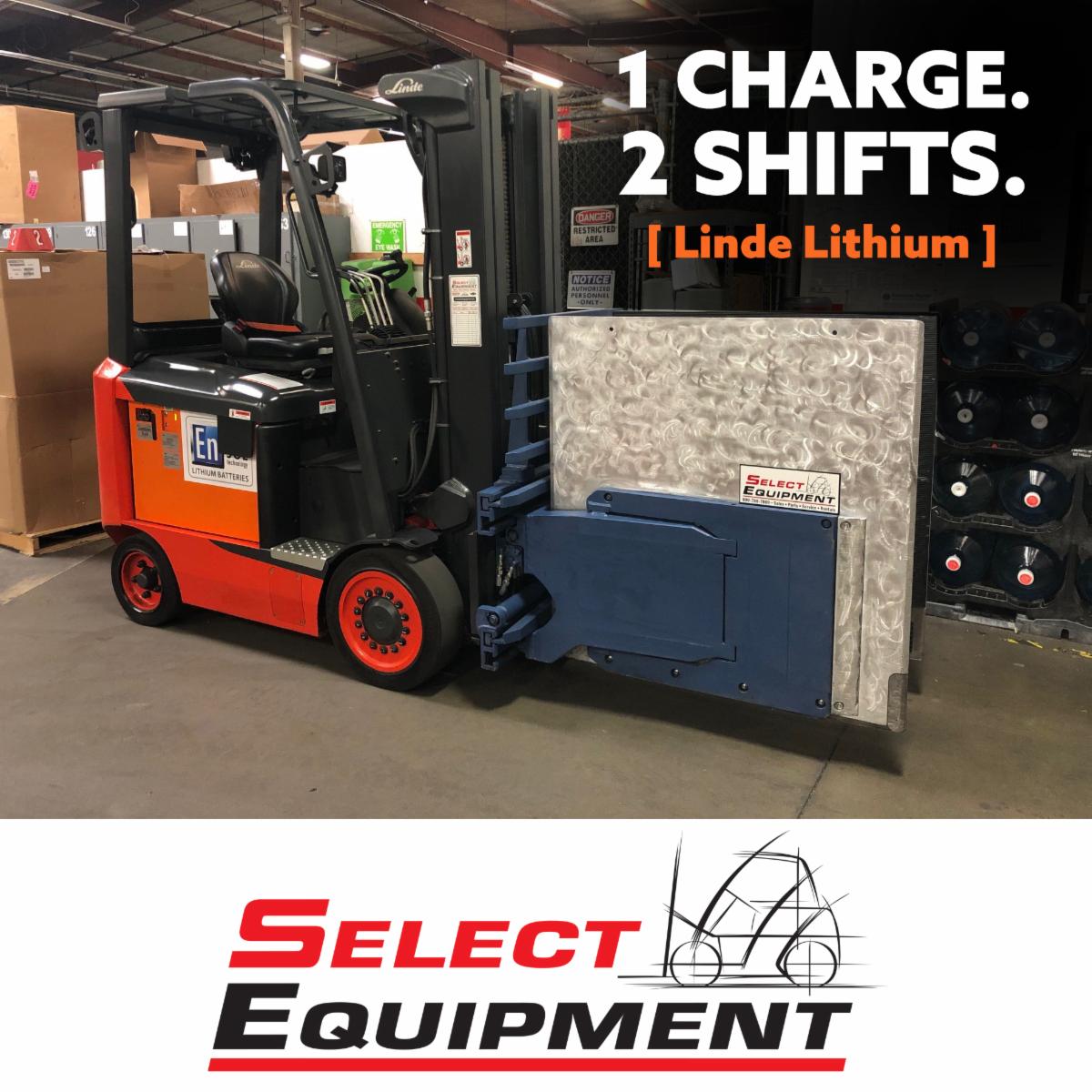 SelectEquip's tweet image. GO LINDE LITHIUM!

Improve productivity. One charge gives you two work shifts of run-time. Opportunity charging during breaks can even give you 3 shifts of productivity.

Call 800-788-7869 to learn more and to demo a #Linde #Lithium Powered Forklift.

#forklift #california