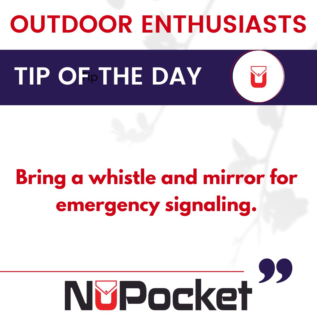 nupocket's tweet photo. Emergencies can arise even under the best of circumstances. Keep a whistle and mirror safely tucked in your NuPocket in case you need to signal for help.
Order your NuPockets via the link in bio!
#BePrepared #BeSafe #Whistle #Mirror #NuPocket #Outdoor #Enthusiasts #TipOfTheDay https://t.co/1woSr9Zw0N
