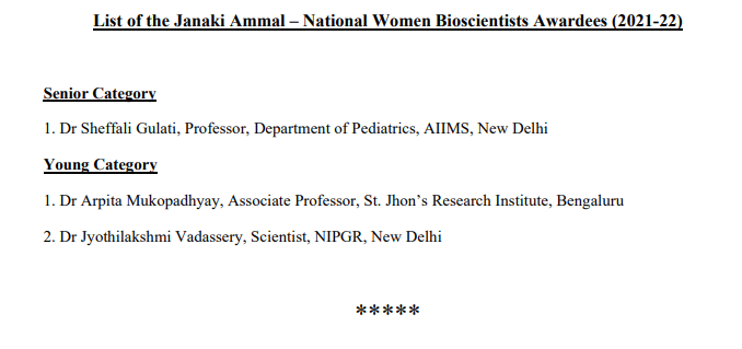 StJohnsResearch's tweet photo. Dr. Arpita Mukopadhyay, #AssocProf @StJohnsResearch has been selected for the #JanakiAmmal - National Women Bioscientists Award 2021-22 (Young Category).
https://t.co/r86Is82bN7 https://t.co/RO9lzU2oTa