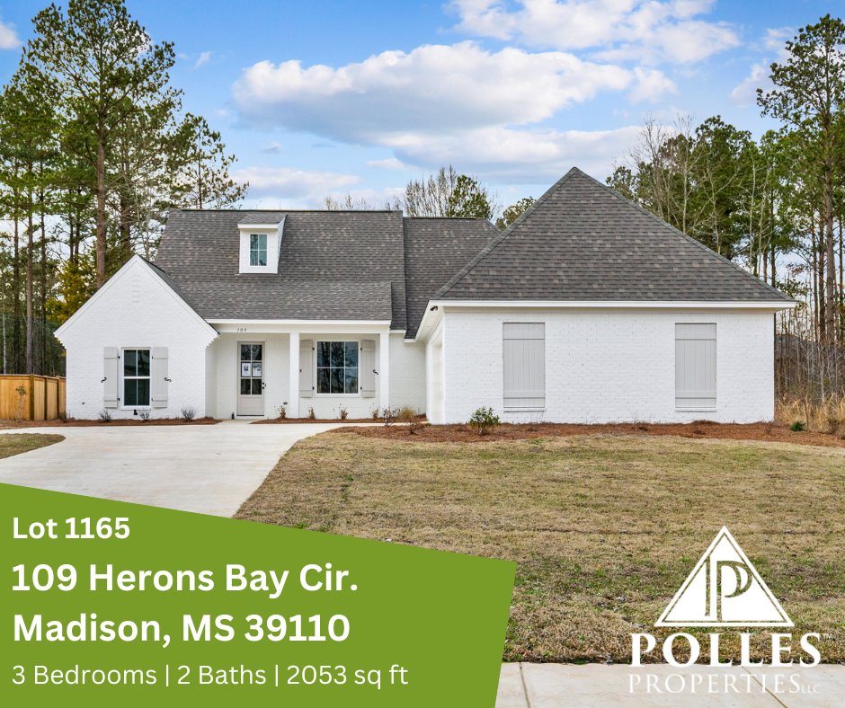 Polles_Prop's tweet photo. Beautiful one story new construction home nestled in one of the newest developments of Lake Caroline, Herons Bay. Call to schedule your showing today! #pollesproperties #realestate #realtor #modernliving #madisonMS #listing #newconstruction
https://t.co/Ozvfs6ioCt https://t.co/AWR7MqvCOs