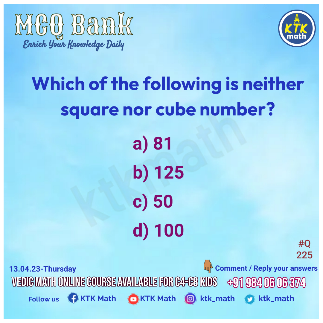 tn_examprep's tweet photo. Hai... Can you give a try here? #Q225 #MCQ #Math #mathisfun #mcq #maths #mathematics #mathGPT #mathmcq #puzzle #dailypuzzle #mathpuzzle #mathsmcq #mathforlife #everydaymath #ktkmath #brainteaser #riddle #puzzles #puzzleday #mathpuzzles #vedicmath #onlinecourse https://t.co/HXF9JbtvVE