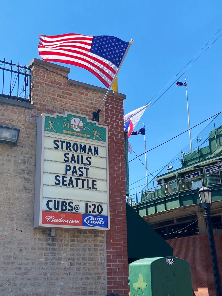 murphysbleacher's tweet photo. Stroman’s third game on the bump today @ 1:20.
We’ve got your cure for the hump day blues. Come in for a cold one.
#wrigleyvillebars #cubsmariners #daybaseball #chicagocubs https://t.co/o5ZVnCFM8c