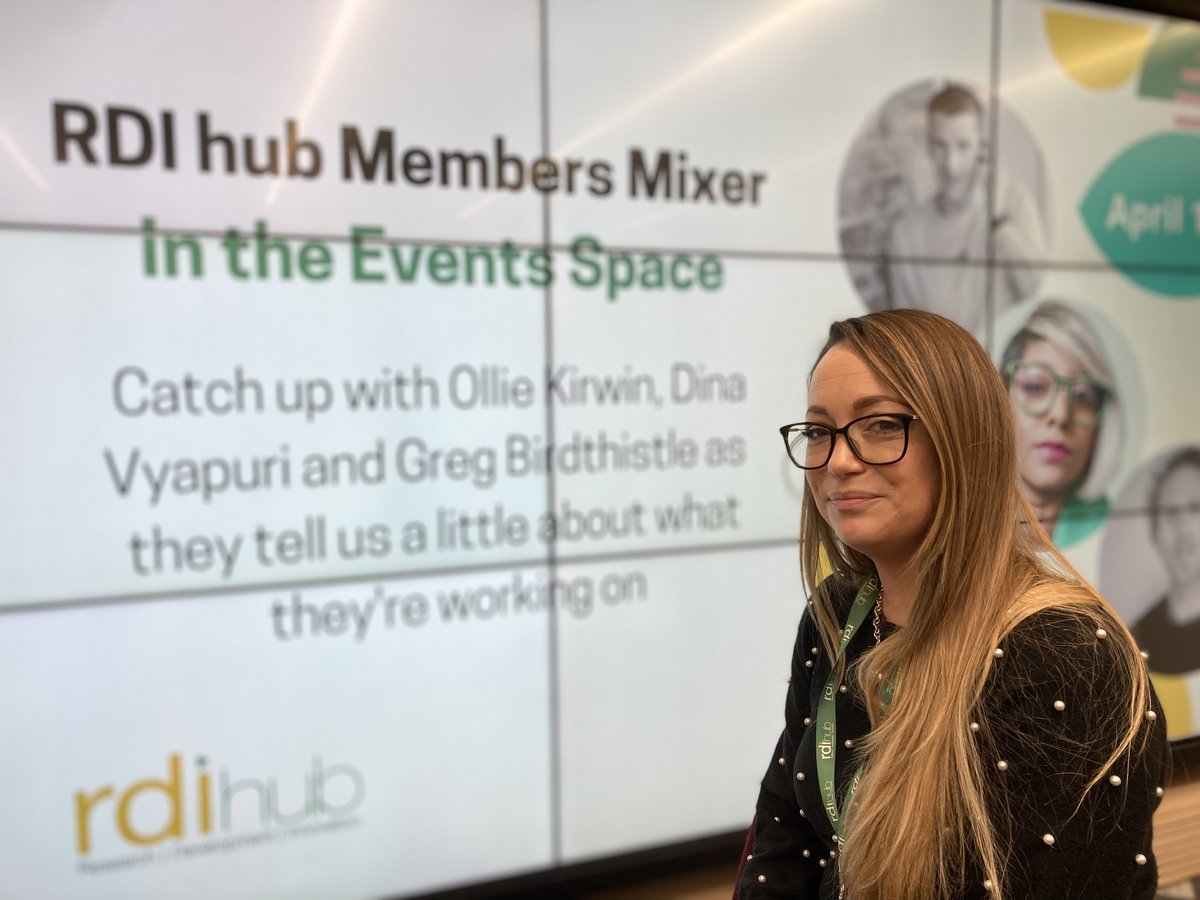 RDIhubIreland's tweet photo. Great event onsite today at the #RDIhub - our first #MembersMixer event this year, we got together over lunch to find out more about our RDI Hub community, followed by 🍕 in the Collab Space. Thanks to members, @diina25, @QuestIreland & #GlasFuture for sharing their stories.👏 https://t.co/5fMktNi3OA