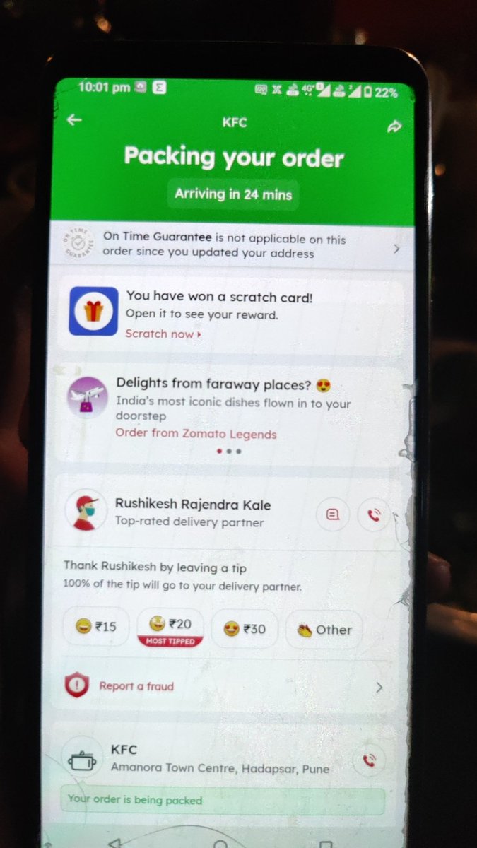 AnkitNFT_'s tweet photo. @zomatocare @zomato it's been 3 hours the order is placed, the delivery is also stuck with this and I am as well. Get this sorted. Worst customer service. https://t.co/89VgYIAkuA