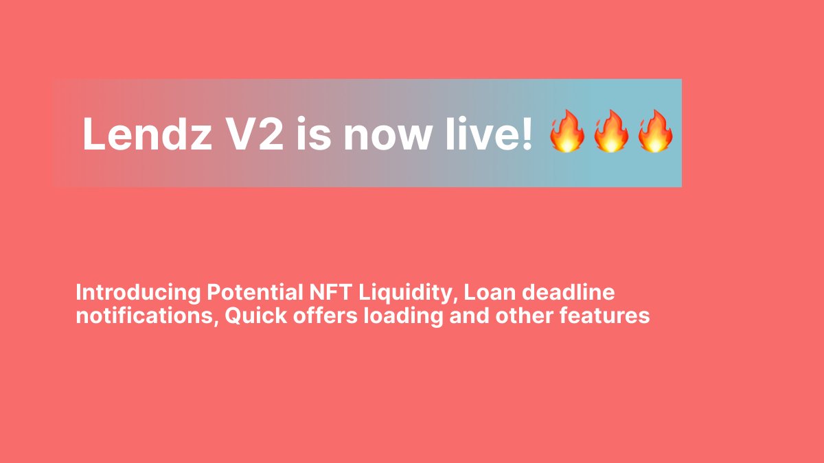 Lendz 🖼💸 NFT-backed borrowing aggregator tweet media