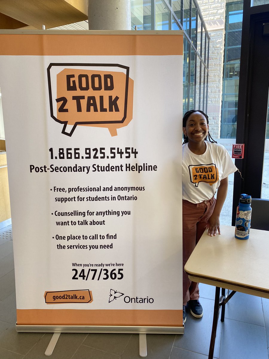 Great to have Camiley from Good2Talk on campus today in the Student Life Centre <a href="/KingsAtWestern/">King's at Western</a> from 12pm-3pm today! Come by and learn about this important support! <a href="/KUCSC/">KUCSC</a> <a href="/KUCIntl/">King's International</a> <a href="/KingsResLife/">King's Residence</a> <a href="/KingsKamp/">King's KAMP</a>