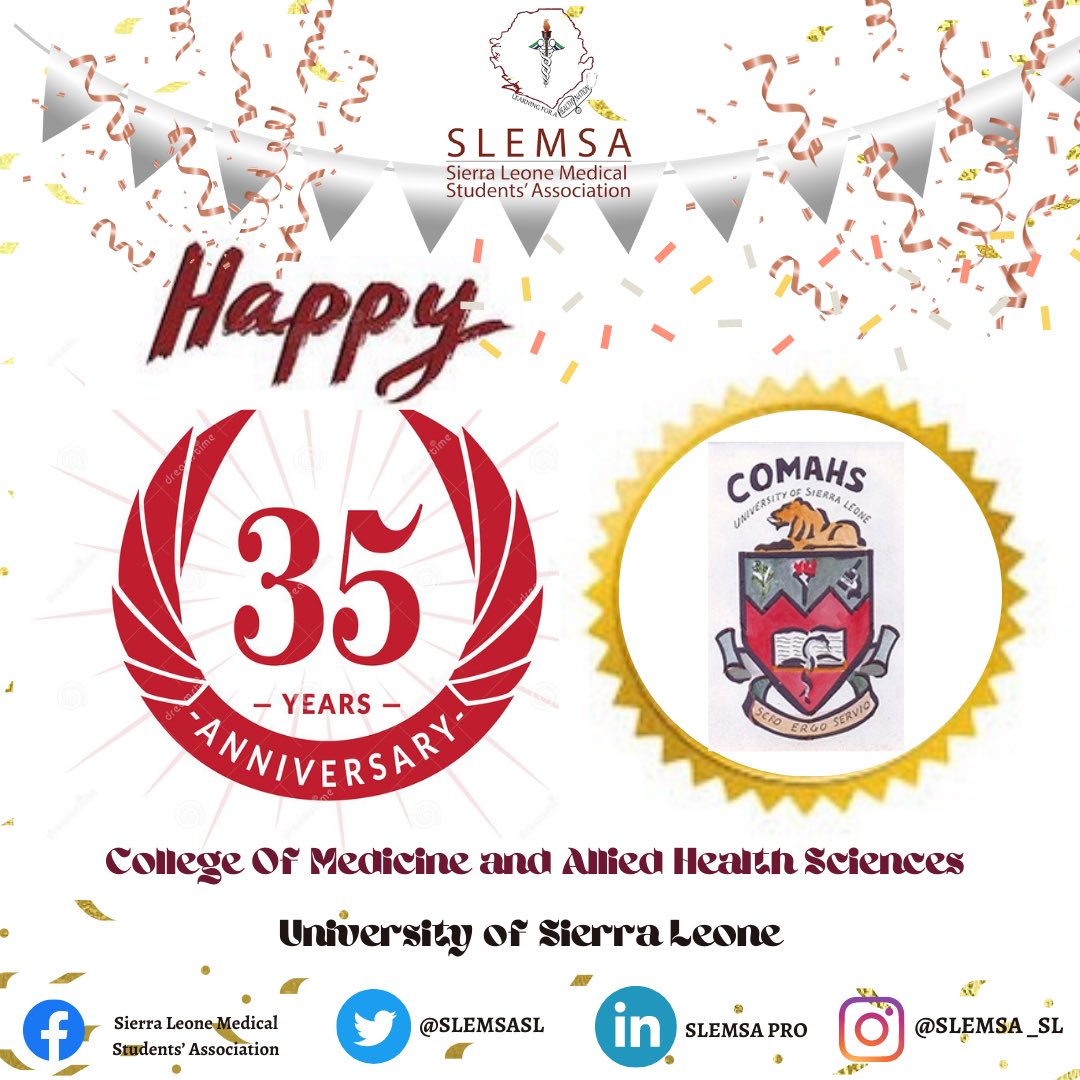 slemsaSL's tweet photo. 35 years in the business of producing health professionals. #slemsa #comahs https://t.co/pj1JRWTrFD