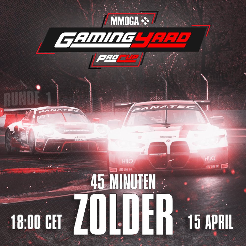 GamingYardDE's tweet photo. Der Gaming Yard Pro Cup steht in den Startlöchern!

Samstag geht's endlich los mit dem ersten Lauf in Zolder! 

Jetzt anmelden: https://t.co/UDiYRto4Sp

#gypc #gamingyard #beACC #AssettoCorsaCompetizione #Simracing #accligadeutsch https://t.co/Oqm6zdIddf