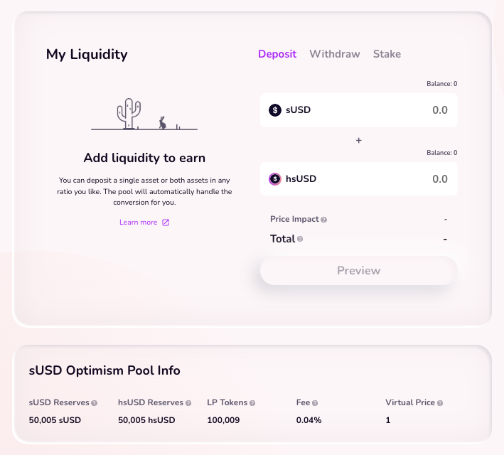 The <a href="/synthetix/"></a> council is once again working with the Hop community to run the $sUSD bonder 🤝

They are co-incentivizing AMM liquidity with $OP rewards, allowing you to stake $sUSD in the Hop AMM on Optimism to earn either $HOP or $OP