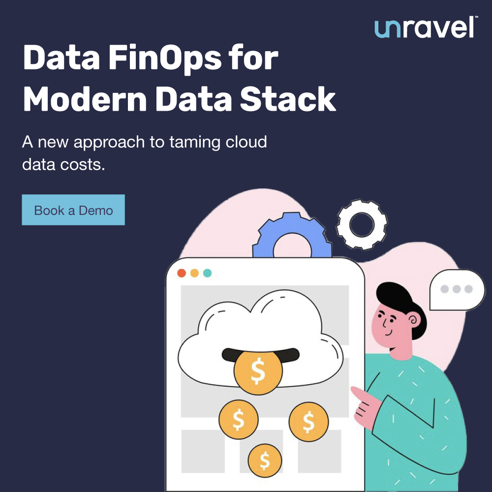 unraveldata's tweet photo. Don't let cloud costs choke your innovation and growth.
Try DataFinOps to keep them in check.
Learn more - https://t.co/uH3GKw2Gpb
#datafinops #finops #dataops #dataobservability #datateam #cloudops #devops #aiplatform #artificialmanagement https://t.co/rDTFzETPga