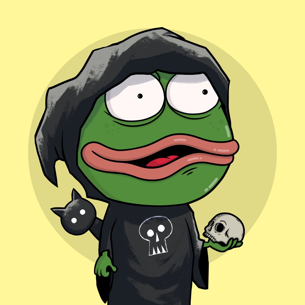 We asked some close Frens to make some killer attributes for our degens 🐸 Like this super rare cloak by <a href="/brandonmighty/">brandon james scott</a>. Ser, you are a wizard 🐈‍⬛
