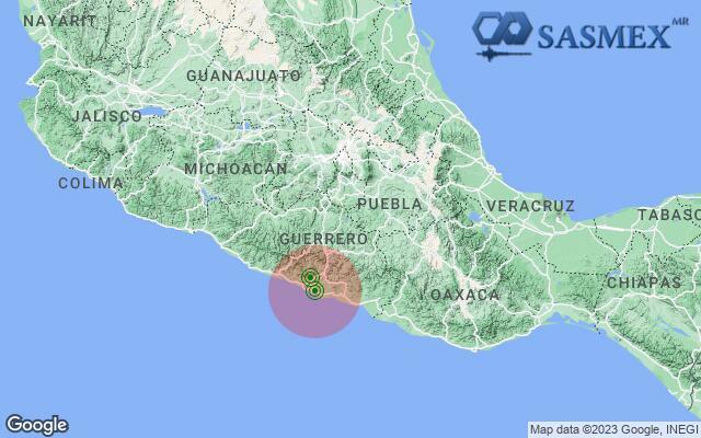 #Sasmex al momento: posible zona epicentral, #TenemosSismo más información en cires.org.mx @Sasmex