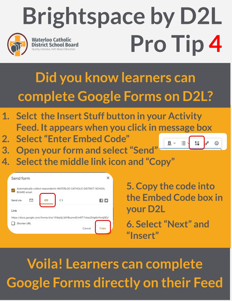 WCDSBInnovates's tweet photo. Do you use Google Forms with your class? Send your Forms to your learners through your Activity Feed. See this video for step-by-step instructions https://t.co/rfADTyFPih
#WCDSBInnovates
#WCDSBApps https://t.co/WJQR7ZFna5