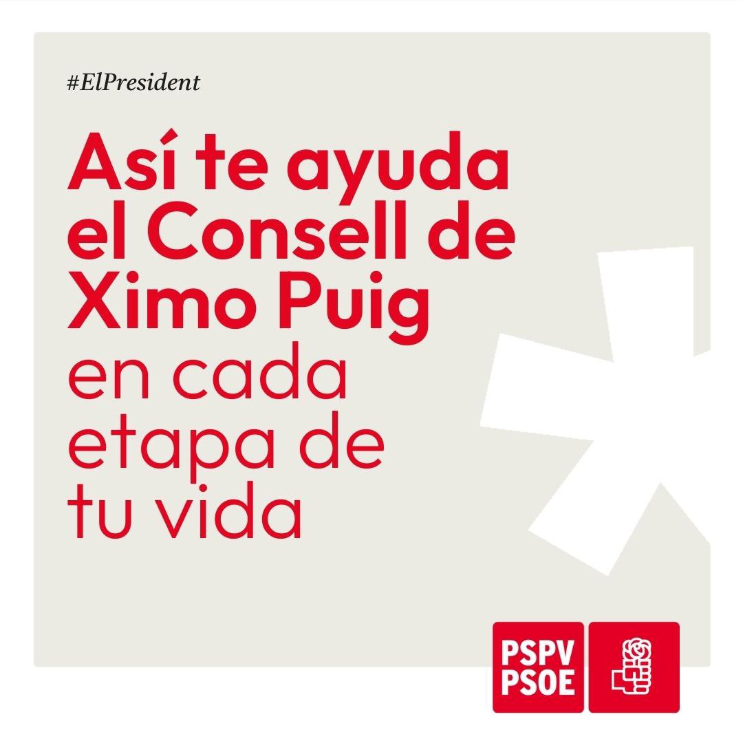 SocialistesVal's tweet photo. Así te ayuda el Consell de @ximopuig en cada etapa de tu vida

• Hacemos política para la inmensa mayoría de los valencianos y valencianas 

Estamos junto a ellos en cada etapa de su vida 🙌🏼

#ElPresident

 Te contamos cómo 🧶⬇️ https://t.co/5RdfEhXkVE