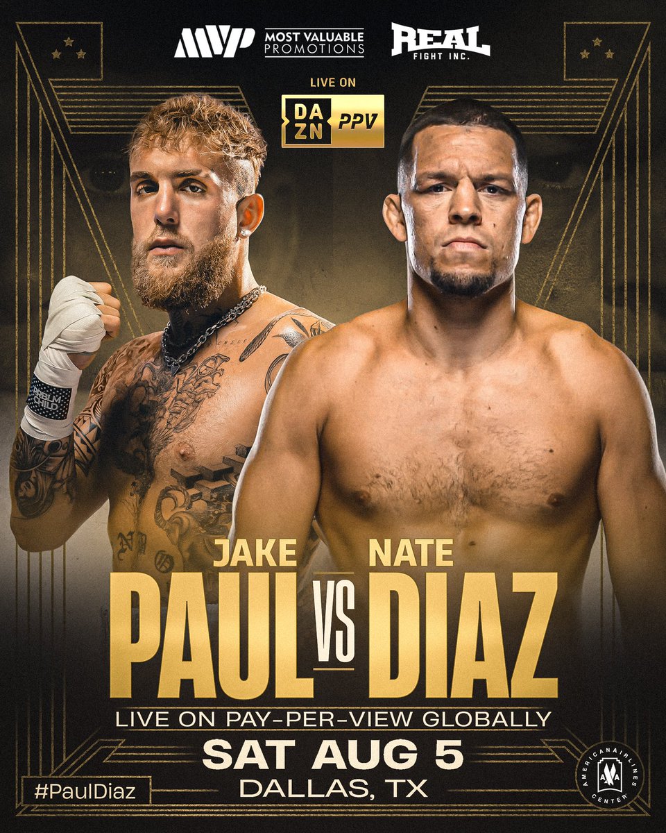 BREAKING!

Nathan Diaz vs. Jake Paul in a pro boxing bout is a DONE DEAL.

The details:

Aug. 5, 2023. 

Dallas. 

DAZN PPV.

Eight rounds. 

185 pounds.