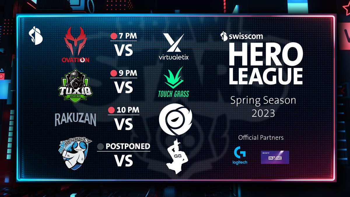 We’re facing the defending champions <a href="/OvationEsports/">Ovation eSports</a> in tonight’s third matchday of the #BrawlStars #SwisscomHeroLeague!
We hope to make it an exciting match!
See you in the stream!

🇩🇪 twitch.tv/swisscomgaming…
🇫🇷 twitch.tv/swisscomgaming…