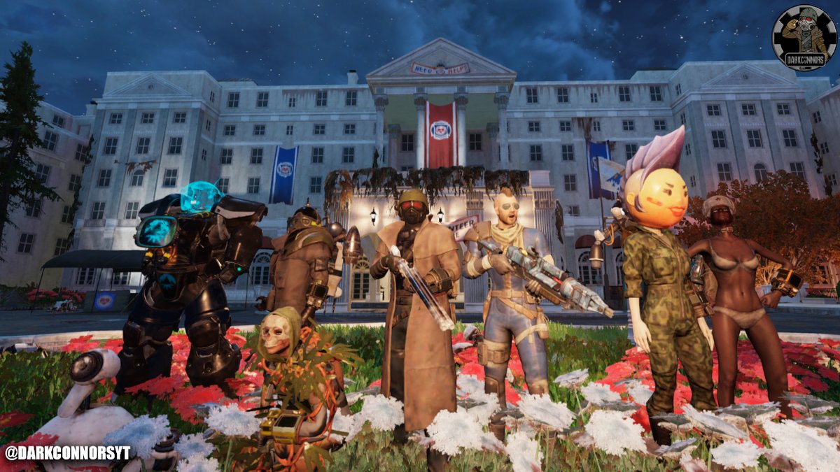 DARKCONNORSYT's tweet photo. Os dejo por aquí unas fotillos que hicimos en el último directo con algunos de vosotros ¡La Ranger Squad cada vez es más grande! 🤠
#Fallout76 #F076 #Fallout76
@bethesda_ESP @Fallout https://t.co/zhDozNcidn