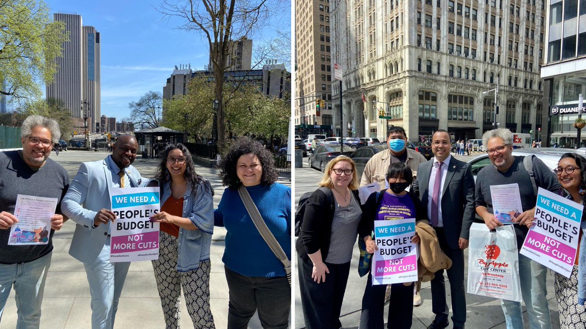 PeoplesPlanNYC's tweet photo. S/O to @NYCCouncil Members @ShahanaFromBK @OsseChi @OswaldFeliz @SandyforCouncil @NYCCouncil38 @JenGutierrezNYC @CnDelarosa @CouncilwomanKrj @CMKevinCRiley for standing w/ us FOR #CareNotCuts &amp; AGAINST the Mayor's cuts to schools, libraries, CUNY &amp; social services! #PeoplesBudget https://t.co/bfEkCGprhZ