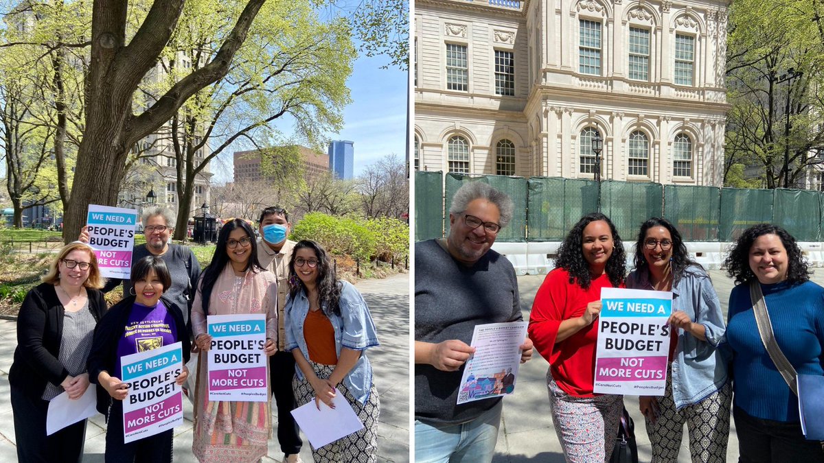 S/O to @NYCCouncil Members @ShahanaFromBK @OsseChi @OswaldFeliz @SandyforCouncil @NYCCouncil38 @JenGutierrezNYC @CnDelarosa @CouncilwomanKrj @CMKevinCRiley for standing w/ us FOR #CareNotCuts & AGAINST the Mayor's cuts to schools, libraries, CUNY & social services! #PeoplesBudget