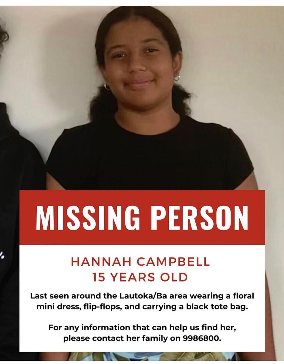 NehaSinghFj's tweet photo. 📢 Help find Hannah! 

#TeamFiji https://t.co/y9OvxwJyXK