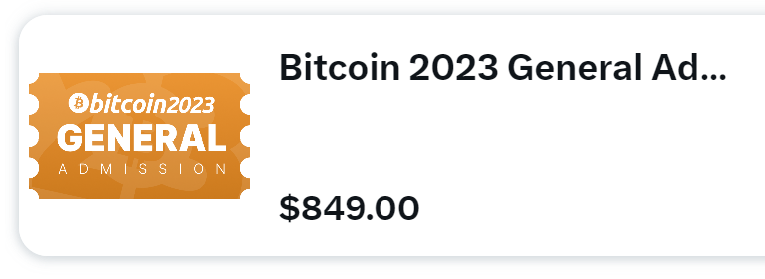 TechGirlCrypto's tweet photo. I have 3 GA tickets to the #Bitcoin 2023 conference in Miami this May 17-19. I am selling my tickets (they can be transferred) for half the price of what the GA ticket is on now at @TheBitcoinConf. Anyone interested, please send me a dm. https://t.co/qygg15ji7E