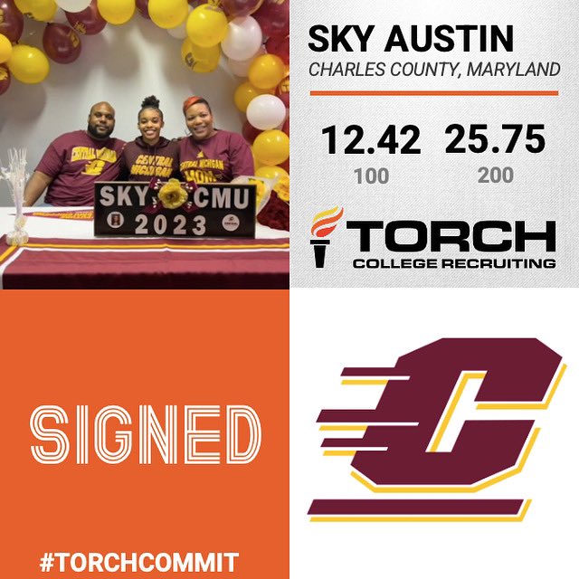 TorchRecruiting's tweet photo. Congrats to @SkyAustin7 for committing to @CMUtrack !!

We’re thrilled that you will be competing at the next level and Torch helped you get there! 

Join Sky on Torch for free on https://t.co/x80dOBzG40 to connect and chat with 600+ college track coaches!

#torchcommit https://t.co/cEzHU7OGu9