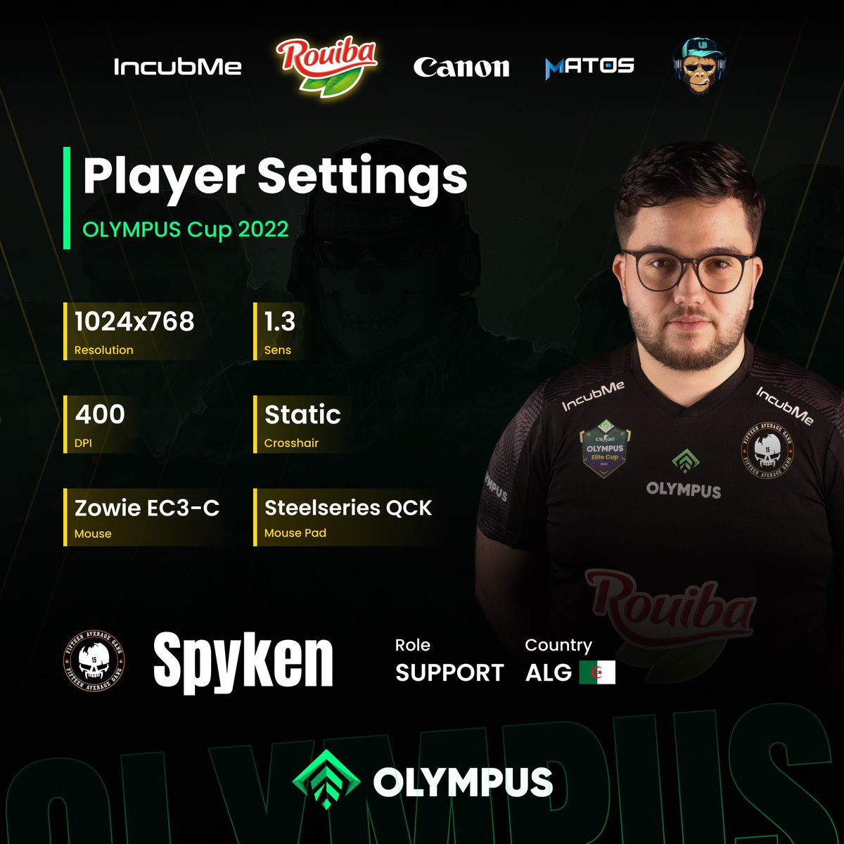You've requested it and it's here! Spyken's settings ✨
Anything else you'd like to know about this player? Comment down below!

#olympus_cup