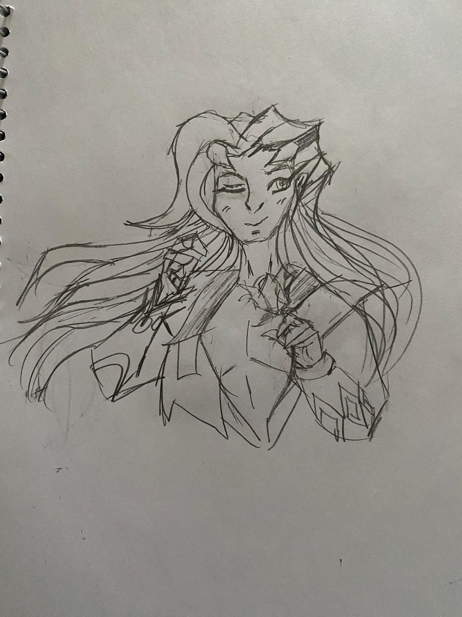 TheClowHatter's tweet photo. My doodle of #overwatch2 #LifeweaverFanart 
My pencils like the hair. #imnoartist #doodles https://t.co/UF1uOC3HYv