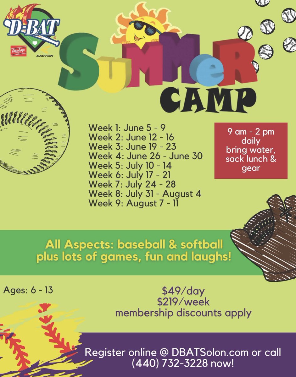 Who’s ready for summer? We can’t wait to start up camp again, running from June 5th through August 11th!! Be sure to join us at some point this summer to join in on the fun 😎☀️