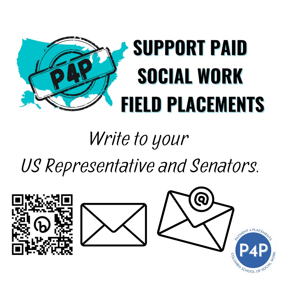 Support increasing paid field practicums on the federal level. Write to your US Representative and Senators. A pre-written email is available to send. Make your voice heard! bit.ly/LetterPaidSWPl… 

#P4PNWOA #P4P #SocialWorkStudents