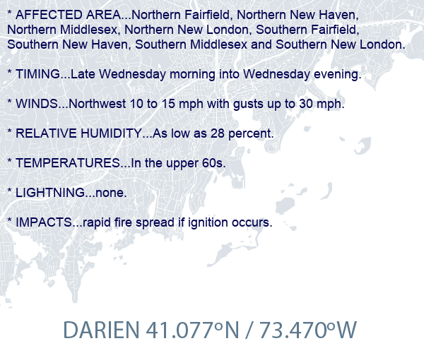 CT_StormWatcher's tweet photo. Local Weather Alert: Red flag warning now in effect from 10 am this morning to 7 pm edt this evening for southern connecticut https://t.co/4IReItMKOF