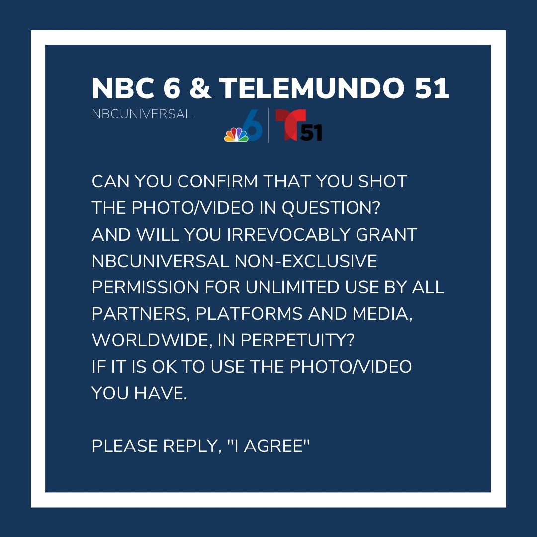 PalmerCarly's tweet photo. @tomaskenn @boograyson Hello! Reaching out from NBC6 and Telemundo 51! @boograyson https://t.co/A8MBlQTrVw
