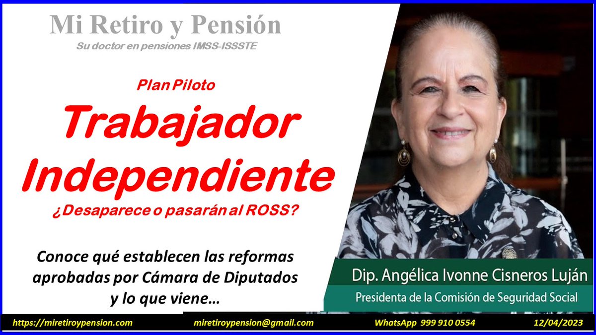 Conoce qué establecen las reformas aprobadas por Cámara de Diputados y lo que viene…   Hoy videochat en vivo, canal de Mi Retiro y Pensión en YouTube, 20:30 hrs.