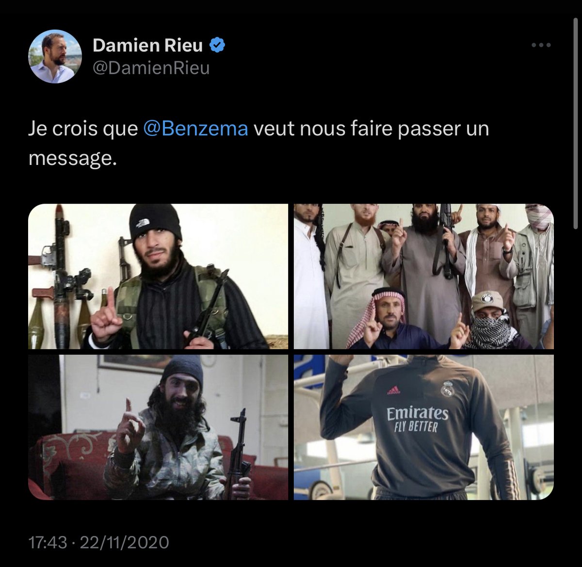 🇫🇷 FLASH | Damien #Rieu sera jugé le 20 juin pour diffamation envers Karim #Benzema, notamment pour un tweet le comparant avec des djihadistes.