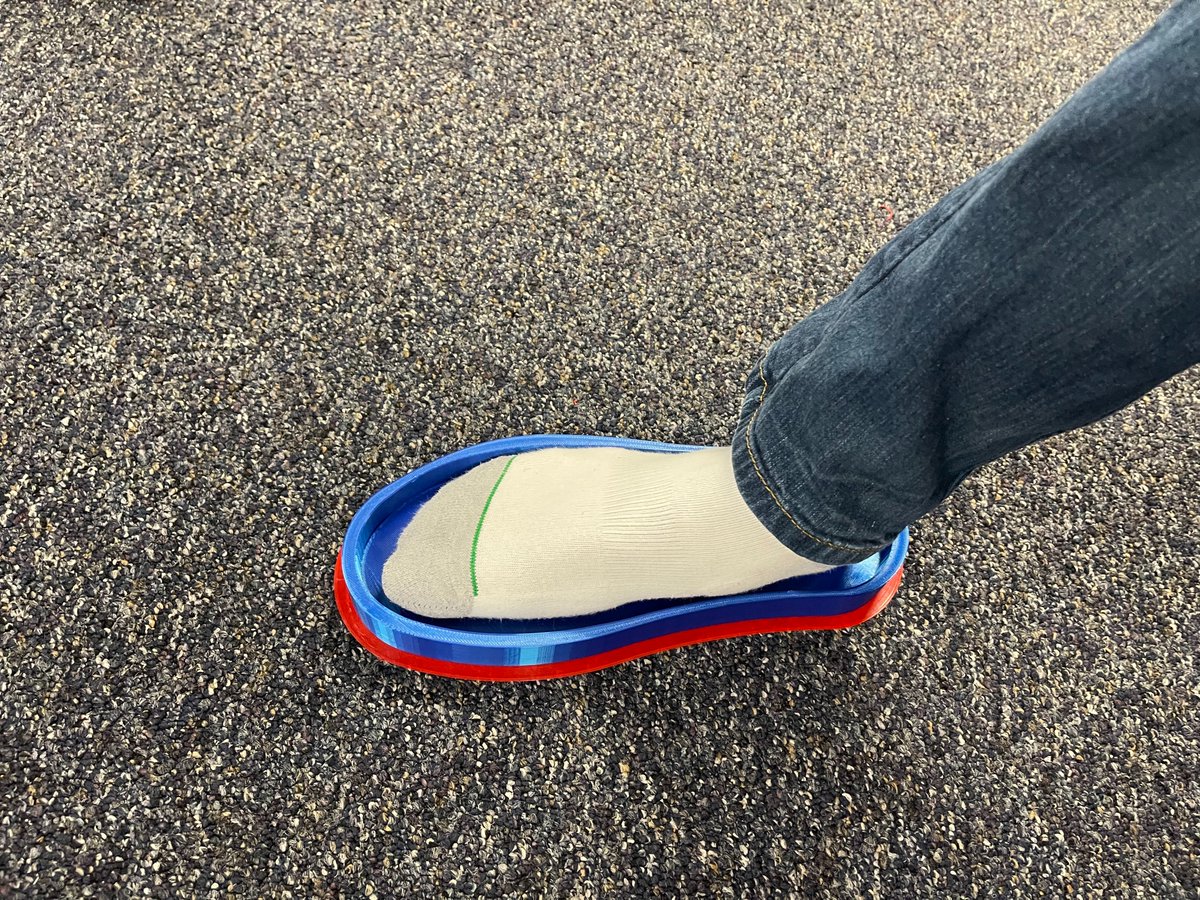 DpinSabine's tweet photo. (😍Free feet pics) Finishing up the shoe. It is not done yet but here is the progress so far | @HagedornScott @t3chl0gic @SabinePassISD | @AutodeskEDU #3Dprinting #3dprint #3Dprinted #3D https://t.co/diihZ4uGlI